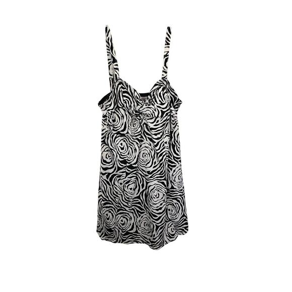 Roaman's Swim Women's Black White Zebra Print One Piece Swimsuit Size 22 - Picture 1 of 7